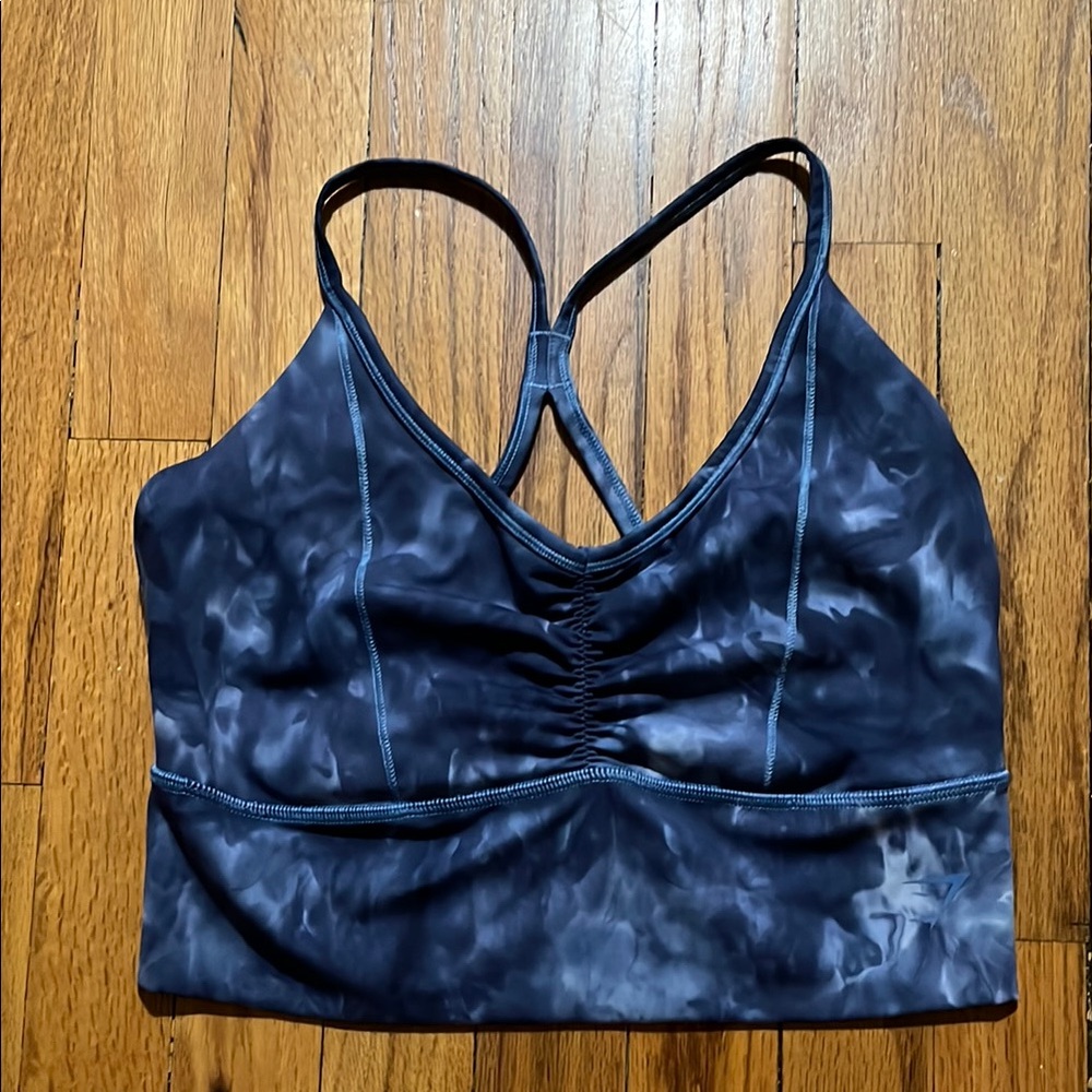 Gymshark M tie dye blue crop bra
